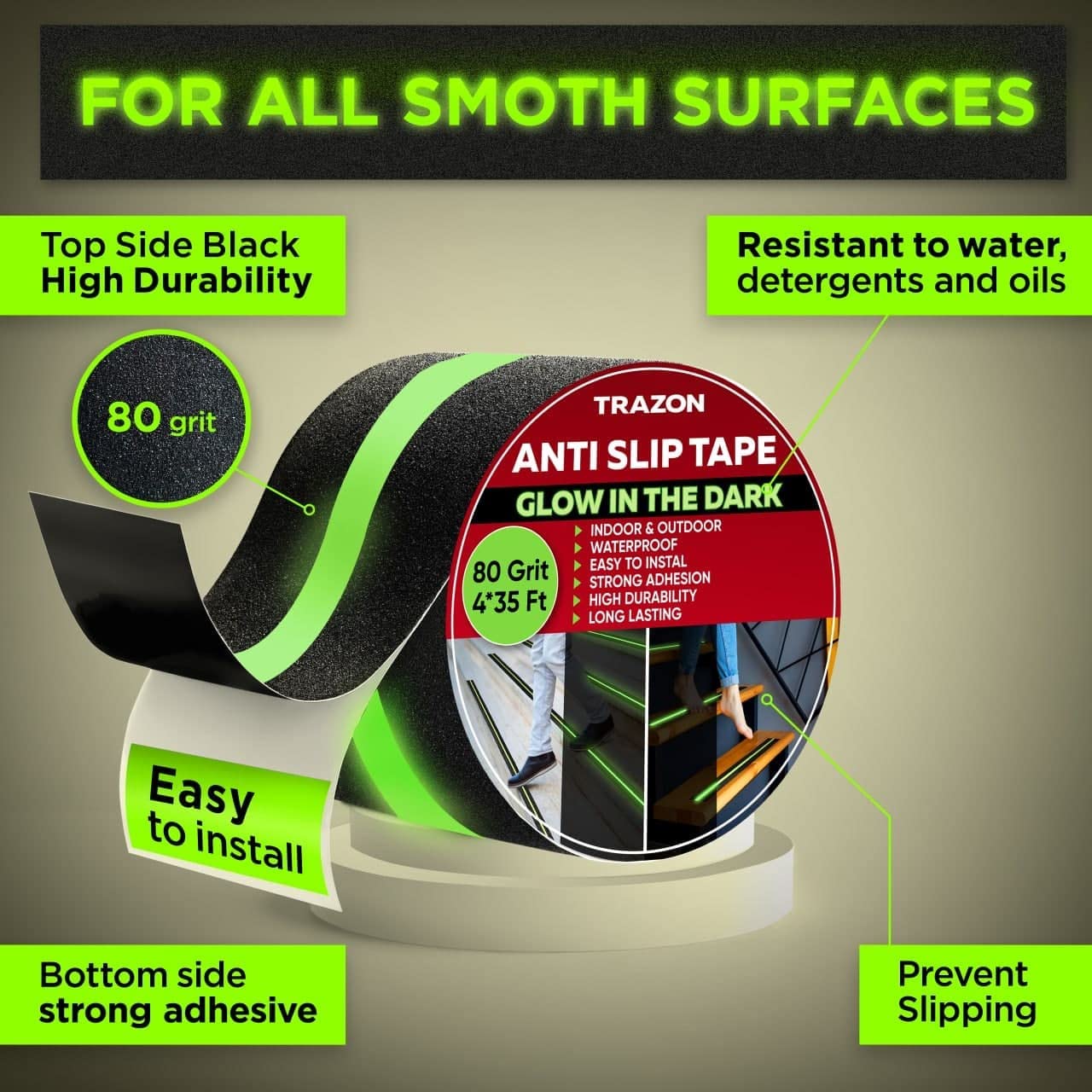 Anti Slip Tape for Stairs Outdoor/Indoor Waterproof - Buy 1 Get 1 Free