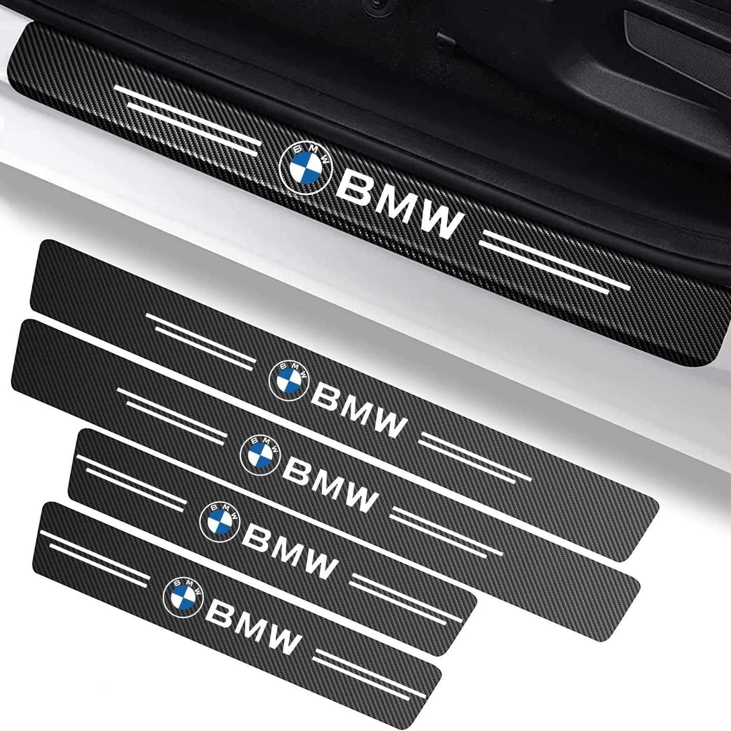 EmblazeR - Carbon Fiber Door Sill Protector 12Pcs